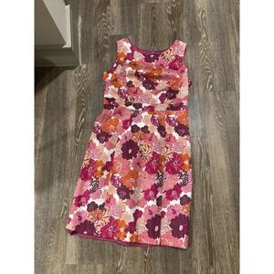 Liberty of London for Target Floral Sleeveless Dress Size 12 Pink Orange Retro